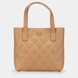 Pre Owned Chanel Brown CC Wild Stitch Calfskin Handbag