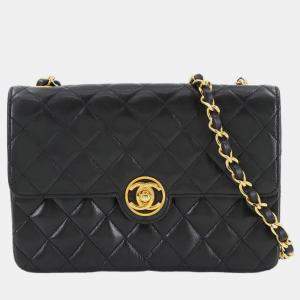 Pre Owned Chanel Vintage CC Mini Quilted Lambskin Chain Flap Bag