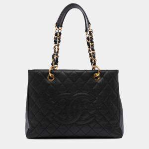 Pre Owned Chanel Black Caviar Grand Shopping Tote