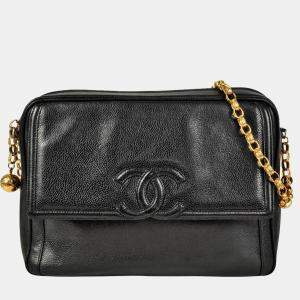Pre Owned Chanel CC Black Caviar Leather Camera Bag