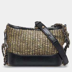 Pre Owned Chanel Black Small Painted Knit Gabrielle Crossbody Bag