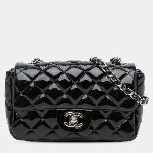 Pre Owned Chanel Black Mini Rectangular Classic Patent Single Flap