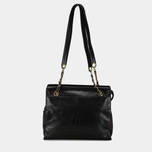 Pre Owned Chanel Black CC Lambskin Chain Tote