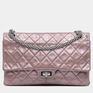 Chanel Pink Reissue 2.55 Aged Metallic Calfskin Double Flap 226