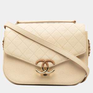 Chanel Brown Medium Caviar Paris Cuba Thread Around Flap