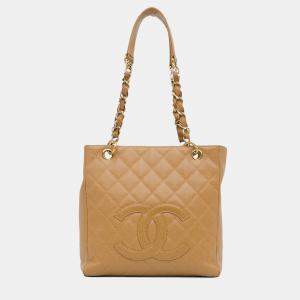 Chanel Brown Caviar Petite Shopping Tote