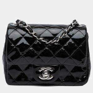 مملوكة مسبقًا Chanel Black Mini Square Classic Patent Single Flap