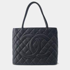 Chanel Medallion Black Caviar Leather Tote