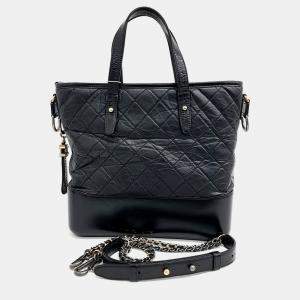 Pre Owned Chanel Black Leather Gabrielle tote and shoulder bag