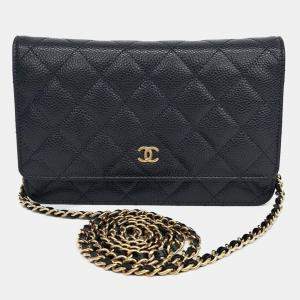 Pre Owned Chanel Black Caviar Leather Caviar WOC Mini Crossbody Bag