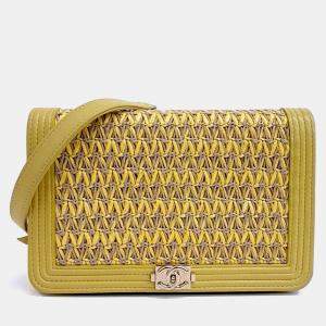 Chanel Yellow Leather Boy WOC Mini Crossbody Bag