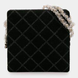Pre Owned Chanel Black CC Tweed Chain Fantasy Crossbody