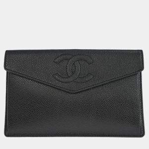 Pre Owned Chanel Black Calfskin Wallet