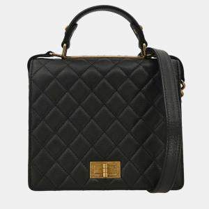Pre Owned Chanel Black Goatskin Rita Flap Mademoiselle Lock 2way Handbag