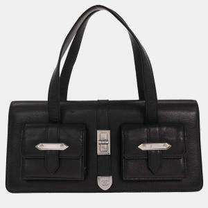 Pre Owned Chanel Black Calfskin Handbag