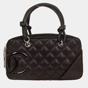Pre Owned Chanel Brown Calfskin Cambon Ligne Bowling Bag