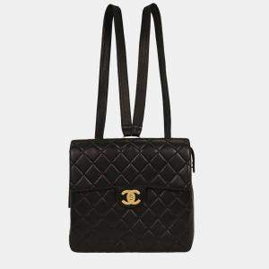 Chanel Black Lambskin Backpack