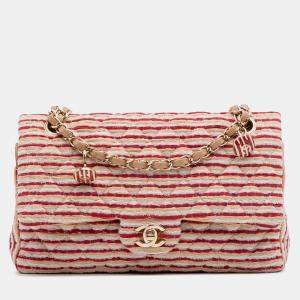 Pre Owned Chanel Multicolor Medium Classic Jersey Coco Sailor Double Flap