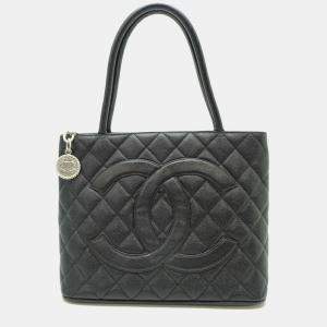 Pre Owned Chanel Reissue Tote Handbag Caviar Leather Black