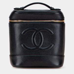 Pre Owned Chanel Black CC Caviar Vanity Bag