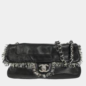 Pre Owned Chanel Black Lambskin Shoulder Bag