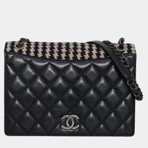 Pre Owned Chanel Quilted Ballerine Tweed Flap Bag