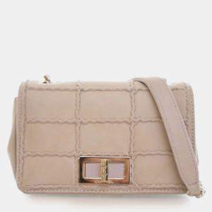 Pre Owned Chanel Brown Mini Reissue 2.55 Iridescent Lambskin Stitched Single Flap