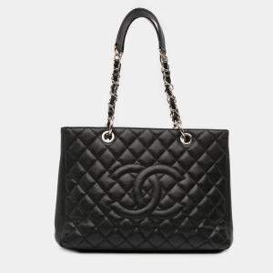 Pre Owned Chanel Black Caviar Grand Shopping Tote