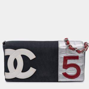 Pre Owned Chanel Multicolor Multicolor Canvas and Leather No.5 Flap