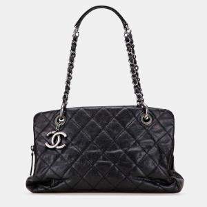Pre Owned Chanel Black Quilted Iridescent Caviar Chic Shopping Tote