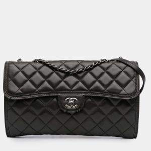 Pre Owned Chanel Black Medium Quilted Lambskin Citizen Flap