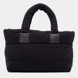 Pre Owned Chanel Navy Blue Medium Jersey Lambskin Reversible Coco Cocoon Tote