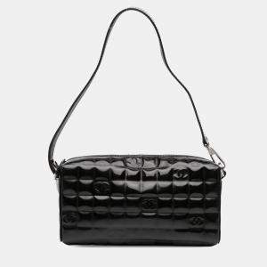 Pre Owned Chanel Black CC Chocolate Bar Patent Shoulder Bag