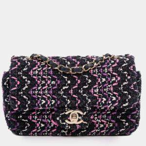Pre Owned Chanel Multicolor Mini Rectangular Classic Multicolor Cotton Stitched Single Flap