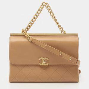 مملوكة مسبقًا Chanel Coco Luxe Beige Lambskin Leather Flap Bag