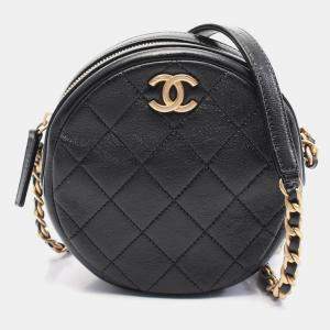 مملوكة مسبقًا Chanel Round CC Black Leather Shoulder Bag