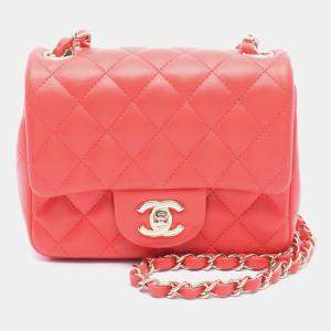 مملوكة مسبقًا Chanel Square Flap Red Leather Shoulder Bag