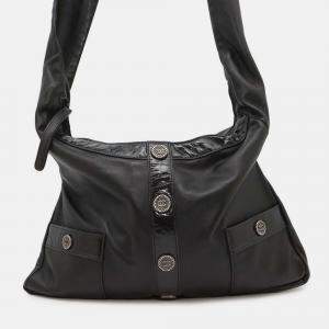 Pre Owned Chanel Shoulder Bag Coco Mark Girl Lambskin Black