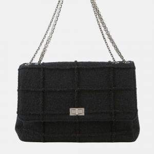 Pre Owned Chanel 2.55 Chocolate Bar Chain shoulder Black Felt