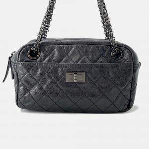 Pre Owned Chanel 2.55 Chain shoulder Bag Black Leather