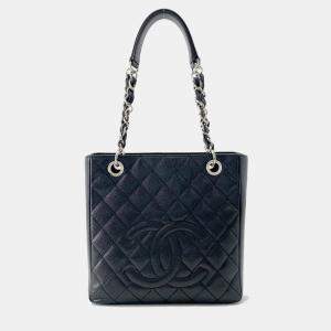 Pre Owned Chanel Matelasse Coco Mark Tote Bag Pst Black