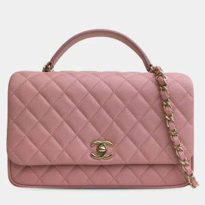 Pre Owned Chanel Pink Small Lambskin Citizen Chic Flap