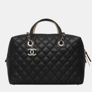 Pre Owned CC Quilted Bicolor Bowling Bag