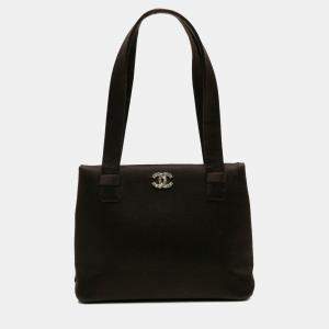 Pre Owned Chanel Brown CC Satin Handbag