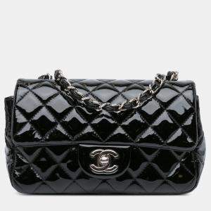 Pre Owned Chanel Black Mini Rectangular Classic Patent Single Flap