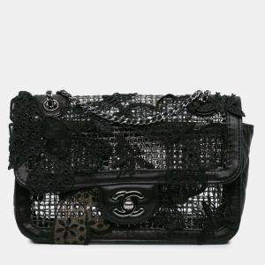 Pre Owned Chanel Black Small Mesh Butterfly Flap