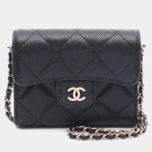 Pre Owned Chanel Matelasse Mini Crossbody Chain Shoulder Bag Calfskin