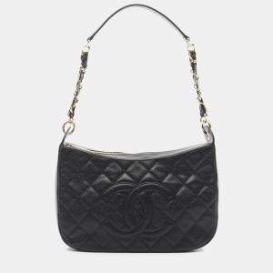 Pre Owned Chanel Matelasse Shoulder Hand Bag Leather Black