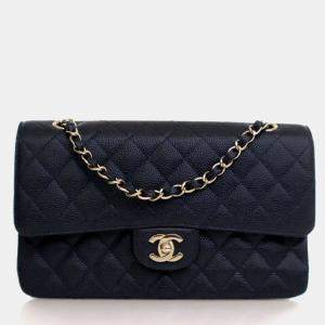 Pre Owned Chanel Vintage Medium Caviar Classic Double Flap Bag
