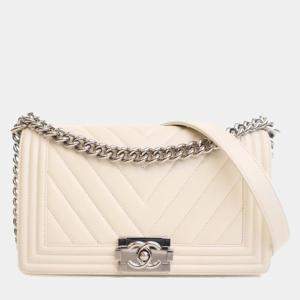 Pre Owned Chanel Medium Lambskin Boy Bag
